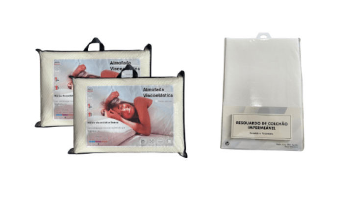 pack almofadas e protetor colchão
